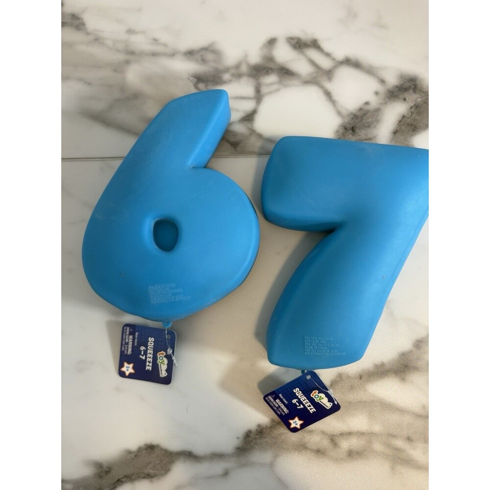 Six Seven “6/7” Blue Squeezey Toy Set